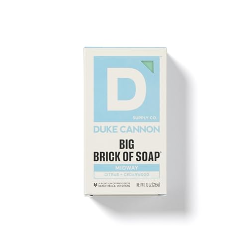 Image of Duke Cannon Supply Co. Big Brick Bar Soap for Men, 10 oz Each (4 Pack) - Midway, High Country, Sawtooth & Midnight Swim - USA Made Large Soap Bars, Masculine Scents