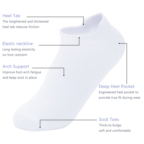 Image of No Show Socks Thin Low Cut Socks Woman Anti-slid Ankle Running Socks 10 Pairs Low Cut Tab Athletic Running Socks for Men Woman(10Grey Size12.5-15)
