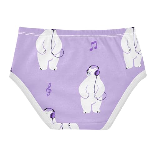 Girls' Underwear Cute Polar Bear Music Purple Toddle Brief Panties 23039302