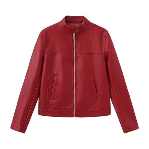 Veste Femme Perfecto Femme Veste Décontractée Chic Et Elegant Demi Saison Été Blouson Chaud Kaki Grande Taille Simili Cuir Manteau 3/4 D Ete Doublé Bomber...