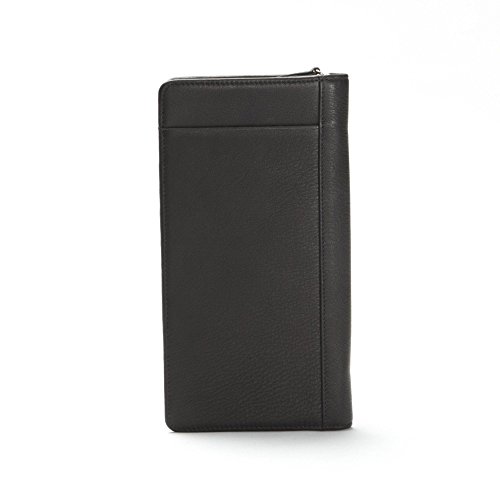 Leatherology Black Onyx Travel Zip Organizer Wallet, Passport Holder, Rfid Available, Full Grain Leather #TOP3
