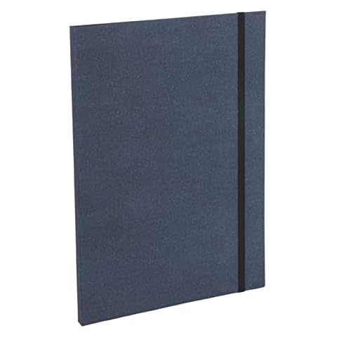 Carpeta portadocumentos Bigso Box of Sweden con goma elástica y aspecto de lino - azul Cover