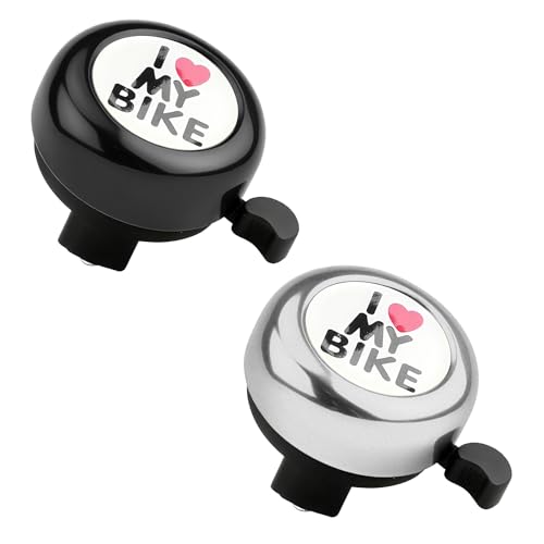 Bike Bell, Classic Nostalgic Bell, Loud Sound, Bicycle Accessories, Kids Bike Bell and Balance Car Bell, Adult Bicycle Bell,Black,and Silver...