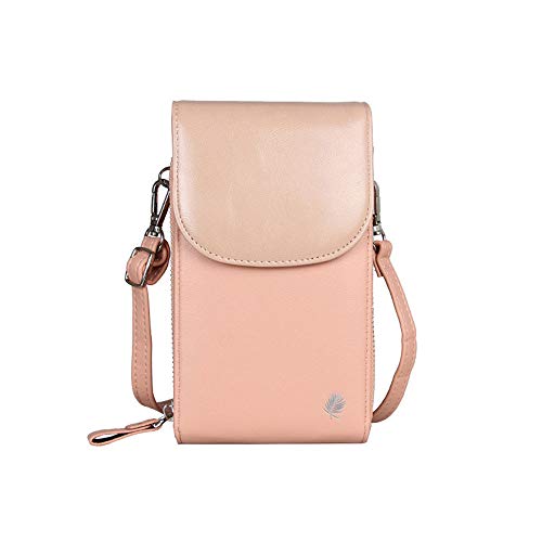 Preisvergleich Produktbild Damen Umhängetasche Kleine Handtasche Geldbörse Handy Tasche Portemonnaie Lang Geldbeutel PU Leder Geldtasche für Mädchen und Frauen (Rosa)
