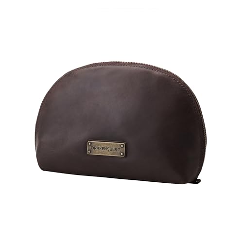 Organizador de cables de piel DRAKENSBERG Funda elegante de cuero cafe para cargadores y accesorios