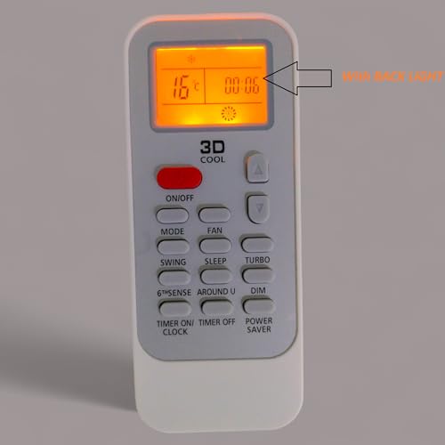 Image of AMAZOR Compatible /Replacement Whirlpool AC Remote Control - Suitable for 1 Ton, 1.5 Ton, 2 Ton Split & Window AC (Exact Matching Remote Required) (Model 5 with Back Light)