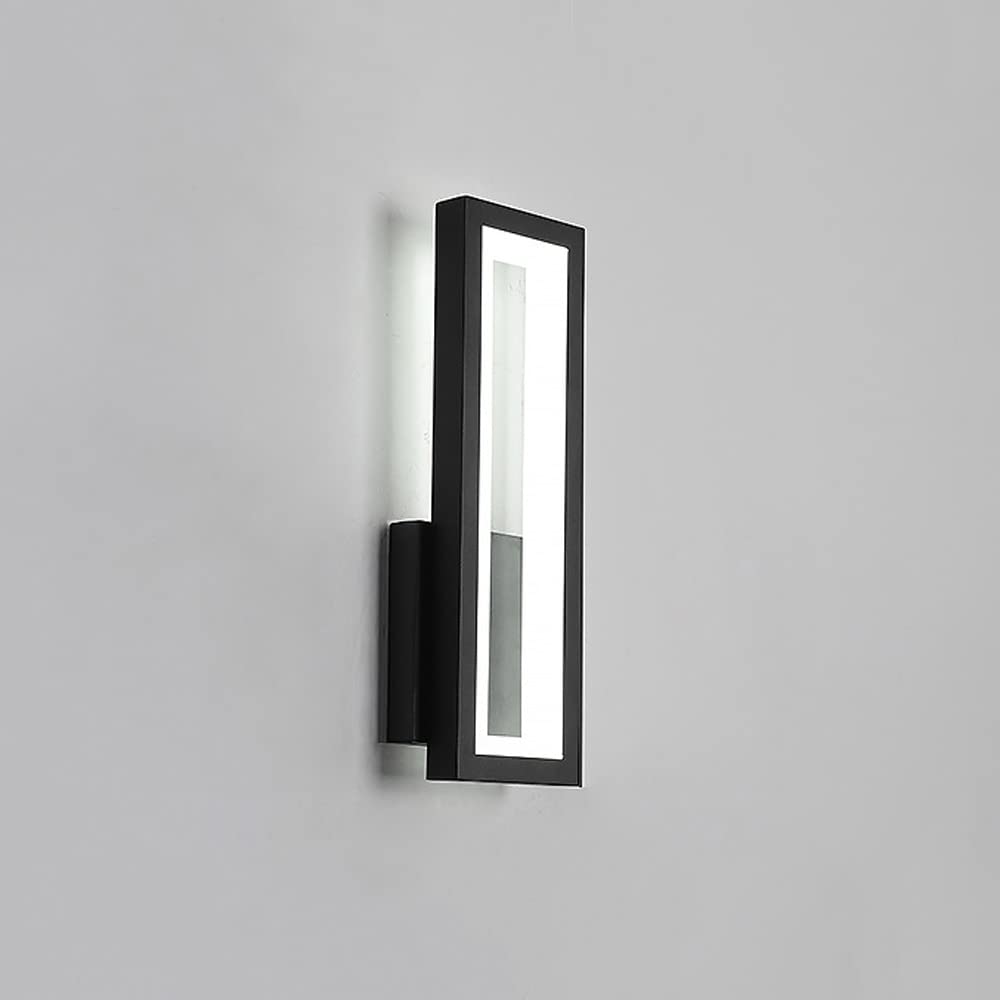 SXSCARKX LED Wall Sconce Lighting Modern Light 28W Lamp, Nordic Sconces in Rectangle Shape Indoor Wash Lights, Living Room Bedroom Bedside Decor Lamps (Color : Svart-6000k)