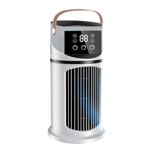 Zuasdvnk Ventilador de aire acondicionado de mesa | Climatizador portátil para interiores, ventilador ajustable de 9 velocidades con luz LED para sueño, trabajo, estudio y reuniones