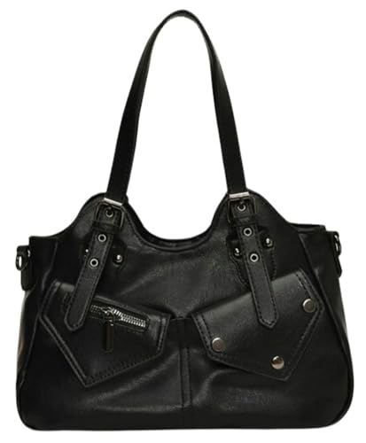 Vintage Large Capacity Shoulder Crossbody Tote Bags for Women Vegan leather Hobo Satchel Y2K Purses Commute Travel Bags