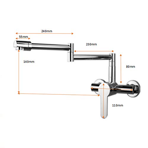 Robinet de cuisine orientable pour évier profond mitigeur laiton - 2