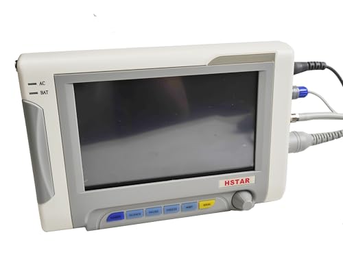 Image of Veterinary Vital Signs Monitor 7 Inch Portable 6 Parameter Monitor ECG /NIBP /PR /SPO2 /RESP /TEMP Animal Monitor