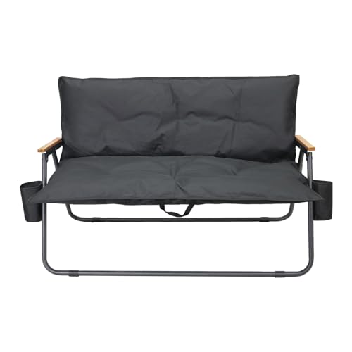 BDL Oversized Double Camping Chair Loveseat Heavy Duty Two Person Camp Chair Folding Lawn Chairs with Cushion for Outdoor Travel Patio Beach