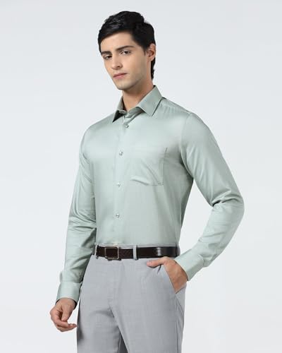 Image of Blackberrys Men's Cotton Solid Slim-Fit Formal Shirts