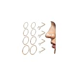 LOREMOW 20G 12Pcs G23 Titanium Nose Rings for Women Men Simple Thin Nose Rings Hoops L Shaped CZ Nose Studs Hypoallergenic Nose Piercings Jewelry for Sensitive Nose LX-RS