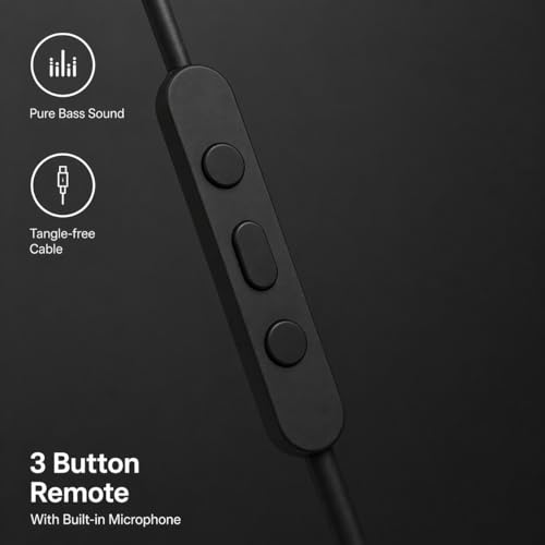 Image of Lynacz Original Type C Earphones for Powerful Bass Wired Earbuds HD Audio Clear Calling Microphone Compatible with All Type C Device (Boomin Black)