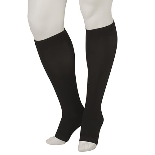Image of Juzo Basic 4410 Knee-High 15-20 mmHg Open Toe Compression Stocking - Men & Women, Short