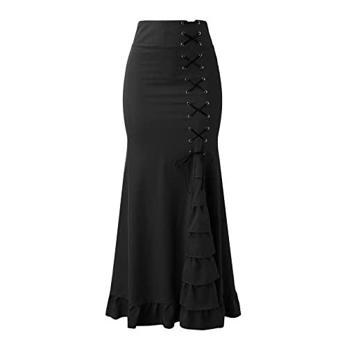 Jupe Crayon Gothique en Jacquard de Haute Qualité Style Victorien Original
