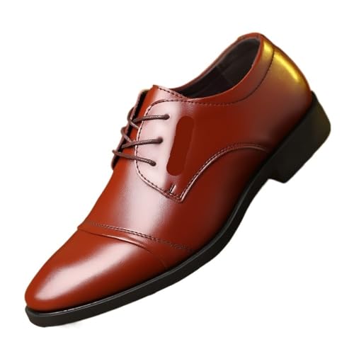 Men's Business Leather Shoes All-Match Breathable Casual Shoes Oxfords(Black,9)4