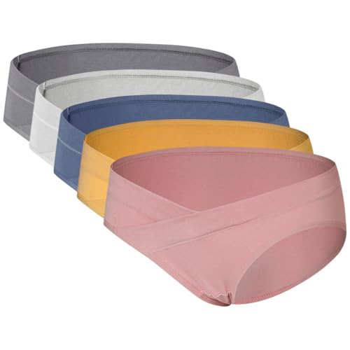 Sous-vêtements de maternité lot de 5 culottes de grossesse taille basse coton