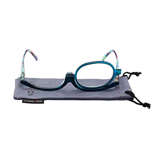 LianSan Readers Magnifying Makeup Glasses Flip Down Lens Folding Cosmetic Womens Make Up Reading Glasses L3660(+2.50,BLUE) - Thumbnail 7