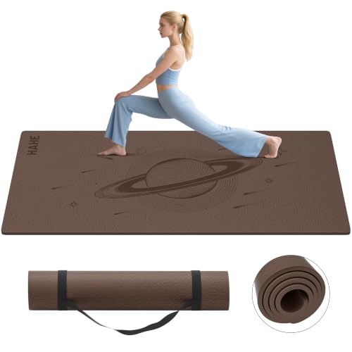Image of HAHE Extra Wide Yoga Mat, 72 inchx40 inchx0.4 inchThick, Large Exercise Mats