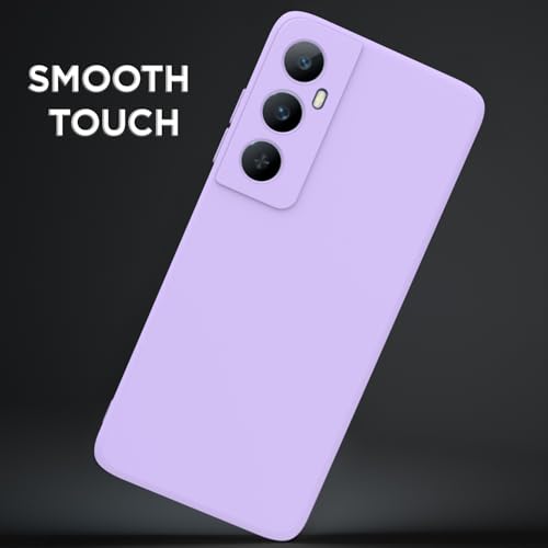 Image of Outlouders Back Cover for Realme C65 4G | Camera Protection | Durable Soft Matte Silicone Bumper Case (Purple)