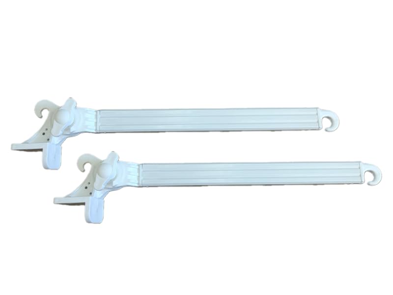 Made in Italy Coppia Braccetti in Alluminio per Tende da Sole a Caduta 50 cm Vari Colori (50 cm, Bianco)