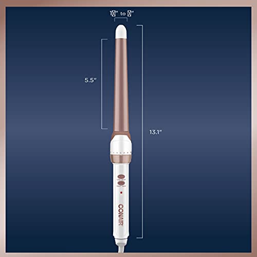 Conair CD706 Double Ceramic 1 1/4-Inch To 3/4-Inch Curling Wand, Tapered Wand Produces Beachy Waves thumb #5