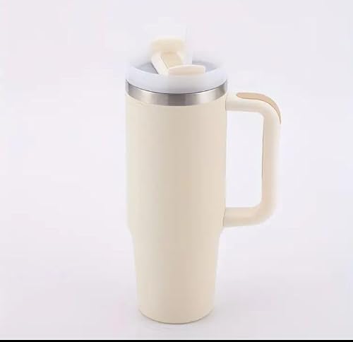 Travel Mug Tumbler, 35oz (1035ml), Stainless Steel Double Wall Vacuum Insulated, with Straw Lid and Handle, for Hot and Cold Coffee