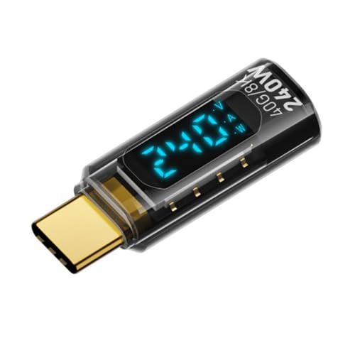 Image of chenyang USB C Digital Display Adapter, USB 4.0 Type C Male to Female 40Gbps 8K@60Hz Data Transfer PD 240W Fast Charging Power Meter Tester Converter Adapter