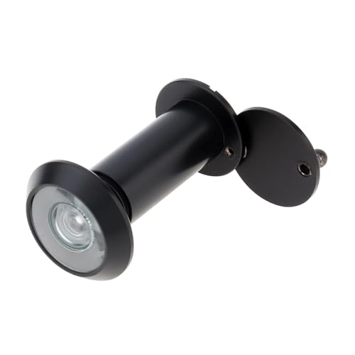 Mirilla para puerta 4 piezas 14mm de latón macizo visor de puerta 180 grados para grosor de puerta de 1.33 a 2.3 pulgadas Alta definición doble vista aguja (Color Negro) miniatura 1