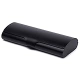 kuou Slim Aluminium Glasses Case, Lightweight Eyeglasses Case Spectacles Protection Case with Aluminium Outer Shell and Snap Lock for Women Men