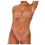 Traje de baño de dos piezas ropa de playa brasier relleno traje de baño de mujer conjunto bikini sólido trajes de baño tankinis conjunto falda trajes de baño para mujeres plus, naranja, L