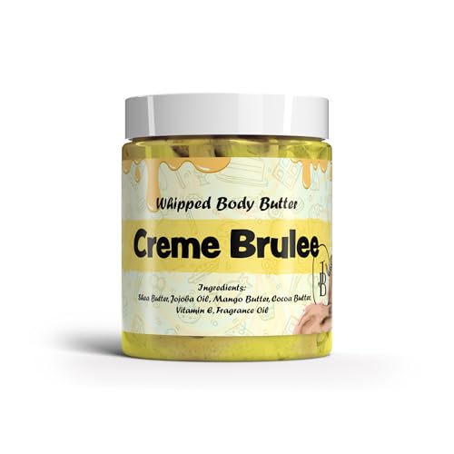 Jersey Botanical - Creme Brulee Whipped Body Butter 8oz. With Shea Butter Mango Butter Cocoa Butter Creamy Natural Smooth Long-lasting Intense Moisturizer