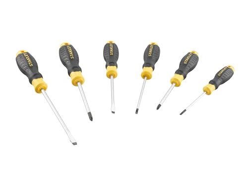 Stanley Cushion Grip™ Screwdriver Set, 6 Piece, Engineered from high-Strength, Chrome Vanadium Steel to Reduce The Chance of tip Breakage