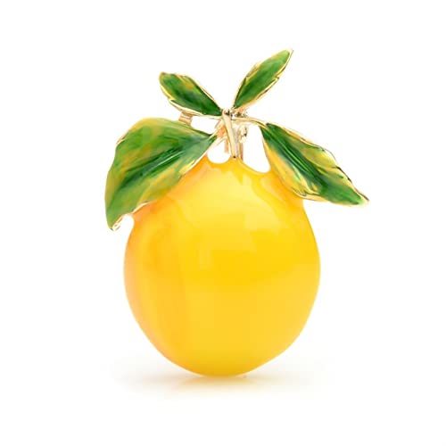 Broche émail jaune citron dames broche orange fête veste manteau cardigan