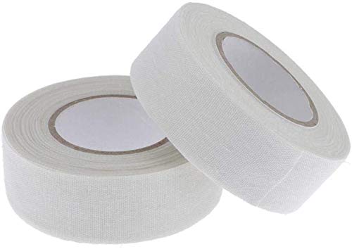 N/W 2 Rolls Cotton Cloth Antiskid Sports Tape for Hockey Lacrosse Grip Stick Baseball Bat - 1 Inch Wide11 Yards Long (White)