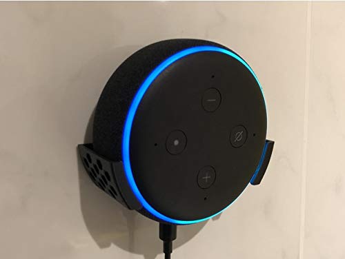 Suporte Splin de Parede para Echo Dot 3 Amazon com fixação por parafusos (preto)
