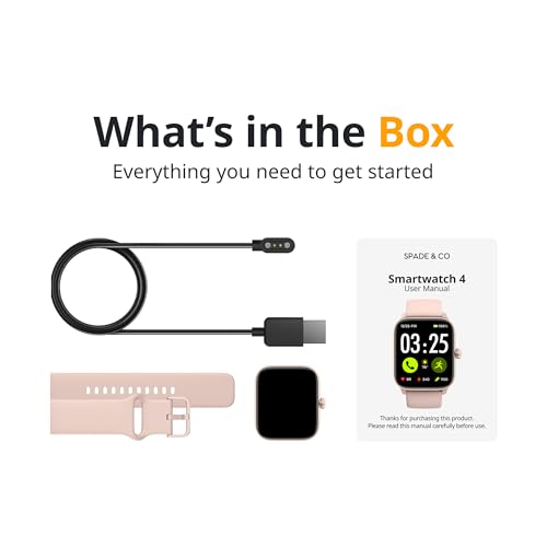 Image of Spade & Co Health Smartwatch 4 - Smartwatch for Men & Women, Heart Rate, Sleep & SpO2 Monitor, Pedometer, Fitness Tracker, Answer /Make Calls IP68 Waterproof iOS & Android Compatible