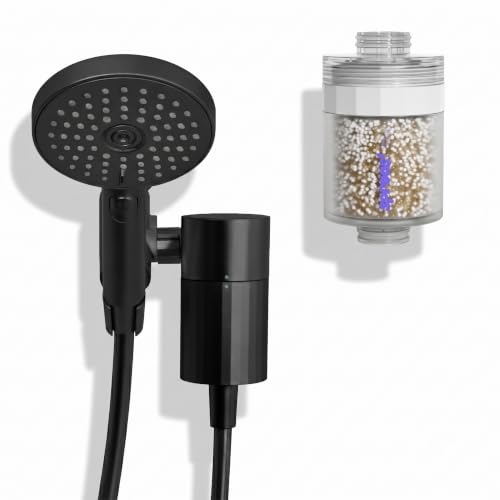 Cabezal de ducha con filtro Sproos, manguera 70 in, 3 funciones