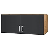 2-türig ROLLER Schrankaufsatz - Wotan Eiche-grau - 91 cm