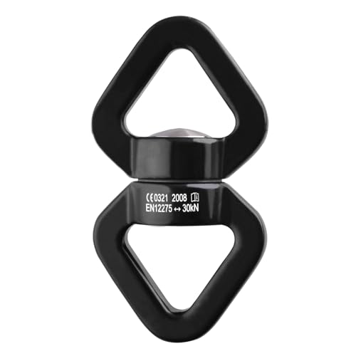 Azarxis スイベル クライミング カラビナ 登山 30KN ロープスイベル ベアリング アルミ合金 360度回転 コネクタ レスキュー アンカー 空中作業 懸垂下降 エアリアルダンス