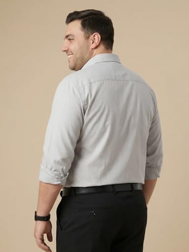 Image of Thomas Scott Men's Regular Fit Formal Shirt | 100% Cotton Long Sleeves | Spread Collar with Contrast Fabric (Available in Plus Size)