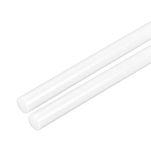 uxcell 2pcs Plastic Round Rod 5/16 inch Dia 20 inch Length White (POM) Polyoxymethylene Rods Engineering Plastic Round Bars(7mm)