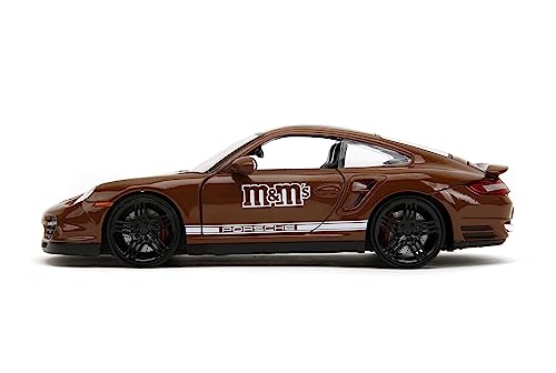 Jada M&M's Porsche 911 Turbo 1:24 y Figura Brown 2.75" miniatura 3
