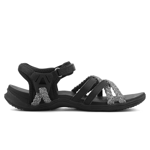Image of UBFEN Womens Hiking Comfortable Sport Sandals Outdoor Walking | Casual Lightweight Water Sandals with Adjustable Straps Arch Support for All-day Wear, Beach, Vacation, Adventure, Camping