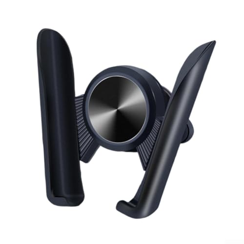 BlissfulAbode Support de téléphone portable pour voiture avec pince de sécurité et couche en silicone, rotation à 360 degrés pour smartphone, GPS, pratique (noir)