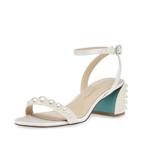 Betsey Johnson Women's Tina Heeled Sandal, Ivory, 8