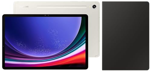 Image of Samsung Galaxy Tab S9 27.81 cm (11 inch) Dynamic AMOLED 2X Display, RAM 12 GB, ROM 256 GB Expandable, S Pen in-Box, Wi-Fi Tablet, Beige with S9 Book Cover Keyboard, Black