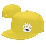 Native American Bear Claw Flat Bill Baseball Cap Snapback Hats for Men & Women Yellow